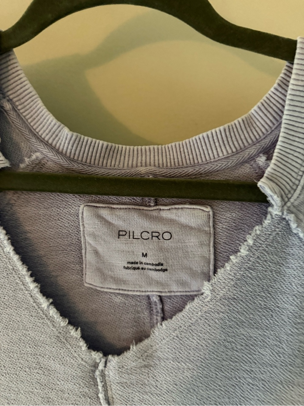 Pilcro Soft Lavender Raw-Edge Cropped Sweatshirt - Picture 4 of 4